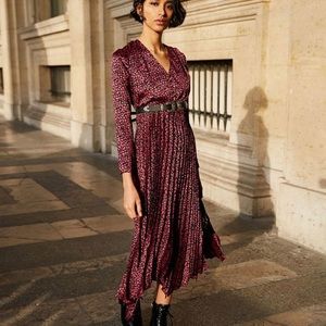 Pink camélia asymmetric long dress